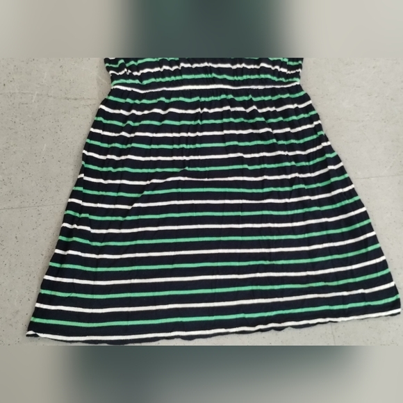 j. Crew Striped Dress Green Blue White Tank Summer Beck cover up dress - Picture 7 of 14